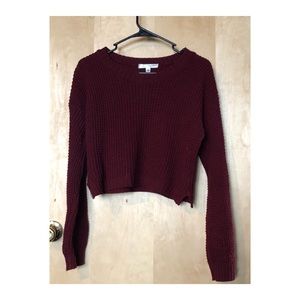 Burgundy Cropped Sweater